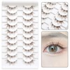 10 Pairs Brown Lashes Clear Band Brown Manga Lashes Japanese