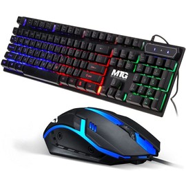 MTG RGB Backlit Mechanical Wired Gaming Keyboard and Mouse, Full Anti-ghosting Keys for Desktop PC Laptop Combo