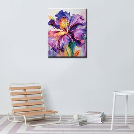 Aihonmin Iris flower Paint by Number for Adult and Kids Beginner,floral Canvas Oil Painting Kit Digital Painting,modern style Watercolor HOME Decoration,(without Frame