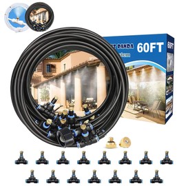 Misters for Outside Patio,Outdoor Water Misting Cooling System,60FT|18M.Backyard Mist Kit for Garden,Greenhouse,Fan,Deck,Umbrella,Canopy,Pool,Porch.Trampoline Sprinkler Park,BBQ Party Accessories…