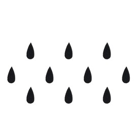 Comet Busters Tear Drop Black Bindi (10 mm) (BIN725)