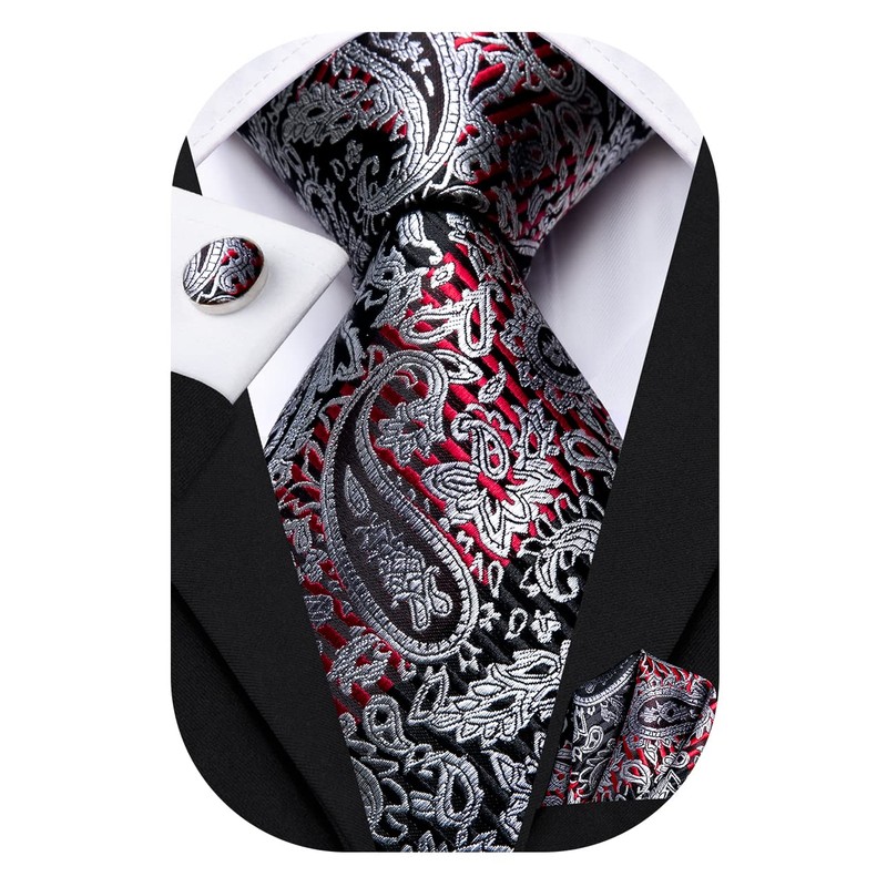 Hi-Tie Men's Solid Colour Tie Handkerchief Wedding Party Classic Tie
