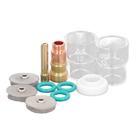 11Pcs Welding Gun Accessories Tig Welding Torch Glass Cup Collet Gas Lens O Ring Front Cover Set for WP17