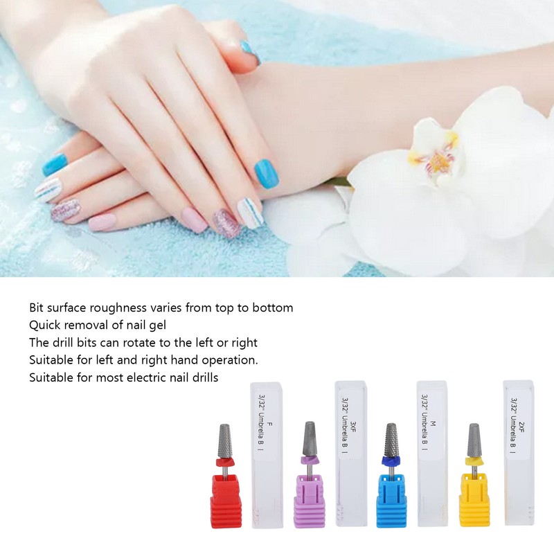 4pcs Nail Drill Bits Tungsten Carbide Acrylic Nails Gel Polish