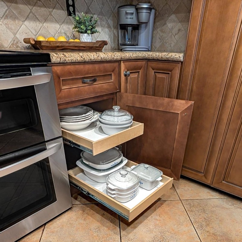 Slide-A-Shelf Express Essentials Pull-Out Cabinet Drawer, Birch Wood with Full