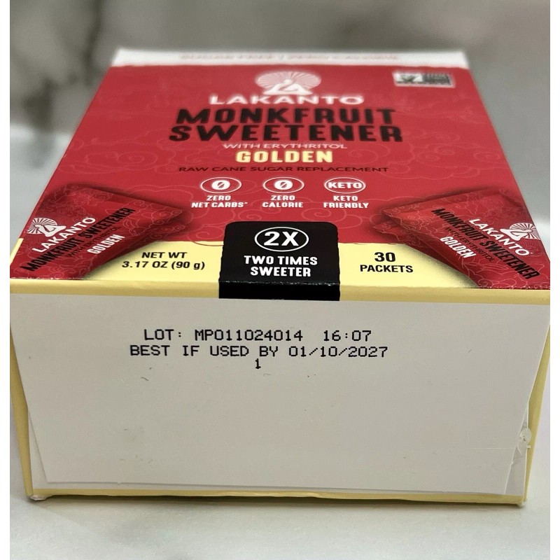 Lakanto Monk Fruit Sweetener with Erythritol Packets - White Sugar