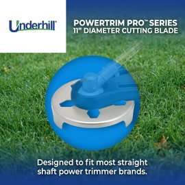 Underhill PowerTrim Pro Series Sprinkler System Heads Grass Cutter, Lawn Trimmer, 11 Inch Diameter Round Cutting Blade, Garden Yard Tools, PTC-011