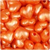 BeadTin Orange Pearl 18mm Heart Shaped Plastic Pony Beads (24pcs)