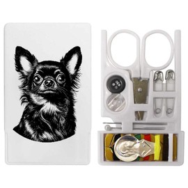 ' Long Haired Chihuahua Portrait' Mini Travel Sewing Kit (SE00037202)