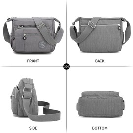 LassZone Lightweight Nylon Crossbody Bag for Women Multi-pocket Satchel Shoulder Bag Ladies Travel Handbags Waterproof Messenger Bag