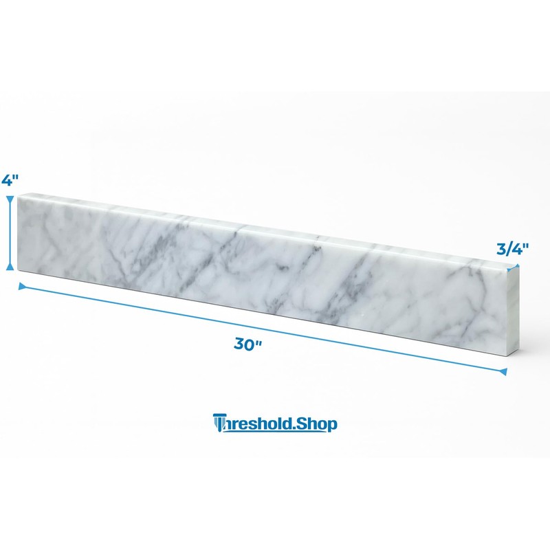 Threshold.shop Bathroom Vanity Sink Backsplash and Sidesplash (Carrara Marble, 4"