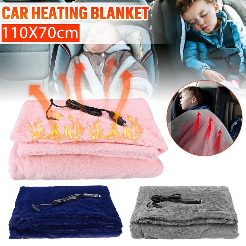 Car Heated Blanket Warm 12V Artificial Fleece Temperature Control Heating