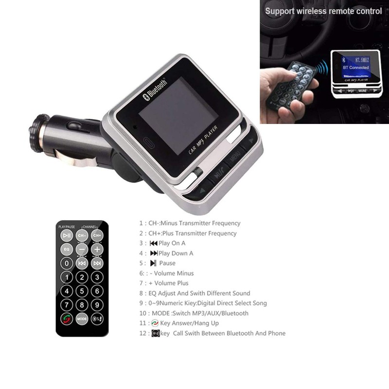Bluetooth FM Transmitter for Car, Wireless Car Radio Adapter, Handsfree