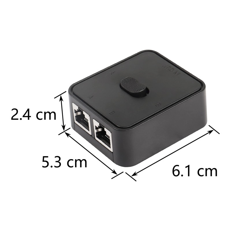 CERRXIAN Network Switch 2 Ports,RJ45 Network Key-Press Switch Splitter Selector