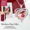 IEFUP Gifts for Mom Necklace, Red Ruby Necklace CZ Rose