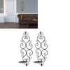 2 Pcs Candle Holder Exquisite Classical Style Black Iron Wall