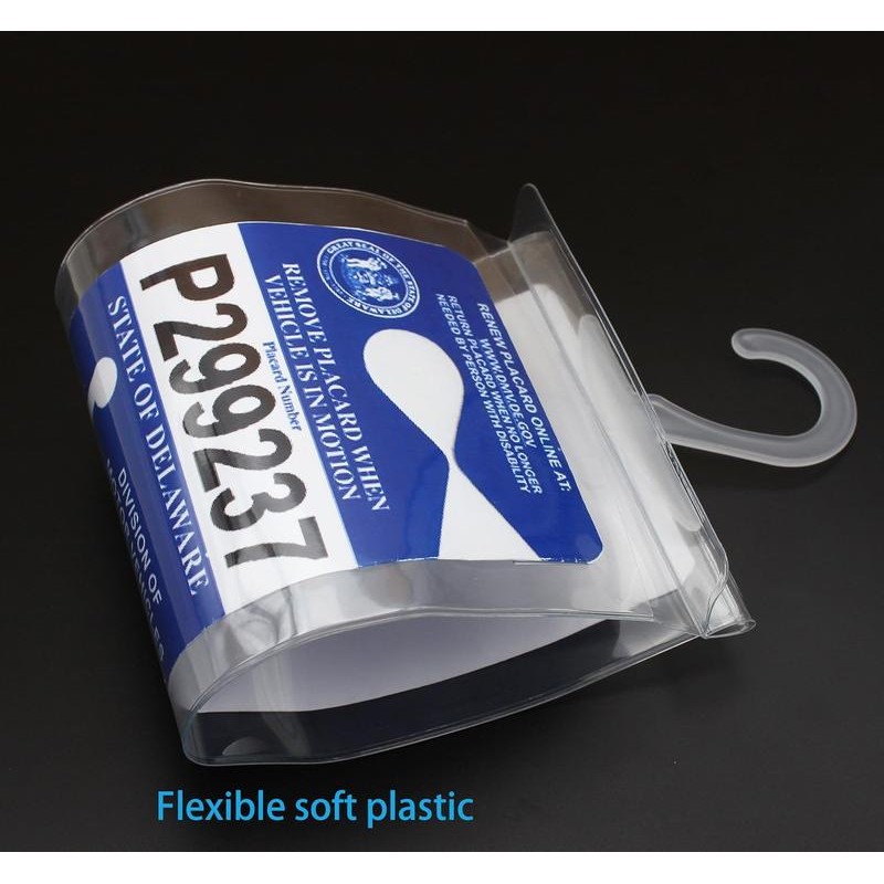 Car Handicap Placard Holder 10.6" x 5", Ultra Transparent Plastic
