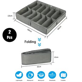 GJIE Under Bed Shoe Storage Organiser, Folding Under Bed Shoe Box with Transparent Lid Fits 24 Pairs Total - Underbed Storage Solution (2 Pcs)