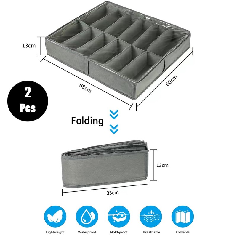 GJIE Under Bed Shoe Storage Organiser, Folding Under Bed Shoe