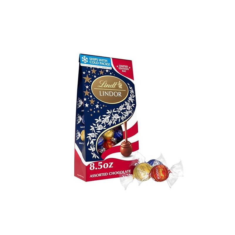 Lindt LINDOR Assorted Chocolate Candy Truffles Limited Edition USA 250th