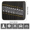 GRENPRO GRENPRO Ratcheting Wrench Set, Combination Wrench Set, 22-Piece SAE & Metric and Standard, 72Th Long Open End, 1/4" to 3/4" & 6-18mm, Organizer With Roll Up Pouch, CR-V Socket Mechanic Hand Tools Sets