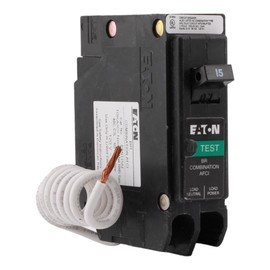 Cutler-Hammer BRN115AF 15 Amp Single Pole Arc Fault Circuit Breaker - 120 Volt, Pigtail Neutral, UL Listed (1)