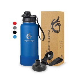 hydro2go Stainless Steel Water Bottle with Straw 950ml - BPA Free, Leakproof & Insulated, Keeps Cold 24 Hours or Hot for 12 Hours, Ideal for Sports & Outdoor Use