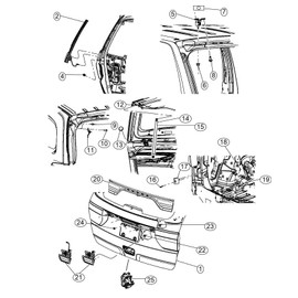 2Pcs 26.38 In Rear Back Lift Supports Compatible With DODGE 2011-2018 DURANGO liftgate tailgate Hatch trunk Struts Without Power Liftgate 11 12 13 14 15 16 17 18