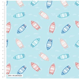The Craft Cotton Co - by The Coast by Victoria Louise Little Boats Nautical Cotton Fabric by 0.5Metres 44'' Wide 100% Organic Cotton Fabric Crafts, Quilting, Sewing