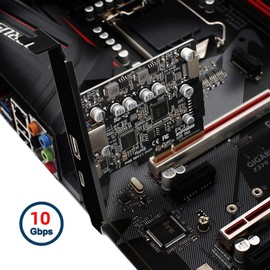 chenyang 4 Port PCI-E 4X to USB A/USB C/USB 3.0 20Pin/USB 3.1 Front Panel Socket USB 3.1 Gen2 PCI Express Expansion Card Adapter with ASM3142 VL822 Dual Chipset