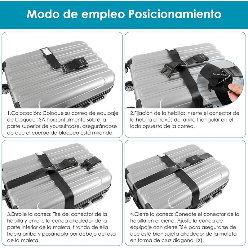 travel inspira Correa para Equipaje TSA con Candado de 3