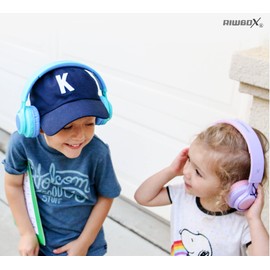 Riwbox Riwbox WT-7S Kids Bluetooth Headphones Light Up, Foldable Stero Wireless Headset with Microphone and Volume Control for PC/Tablet/TV/Travel (Purple)