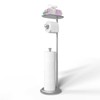 Freestanding Toilet Paper Holder with Shelf and Reserve for Small