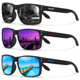 KUGUAOK Polarized Square Sunglasses For Men and Women Matte Finish Sun Glasses UV Protection Glasses