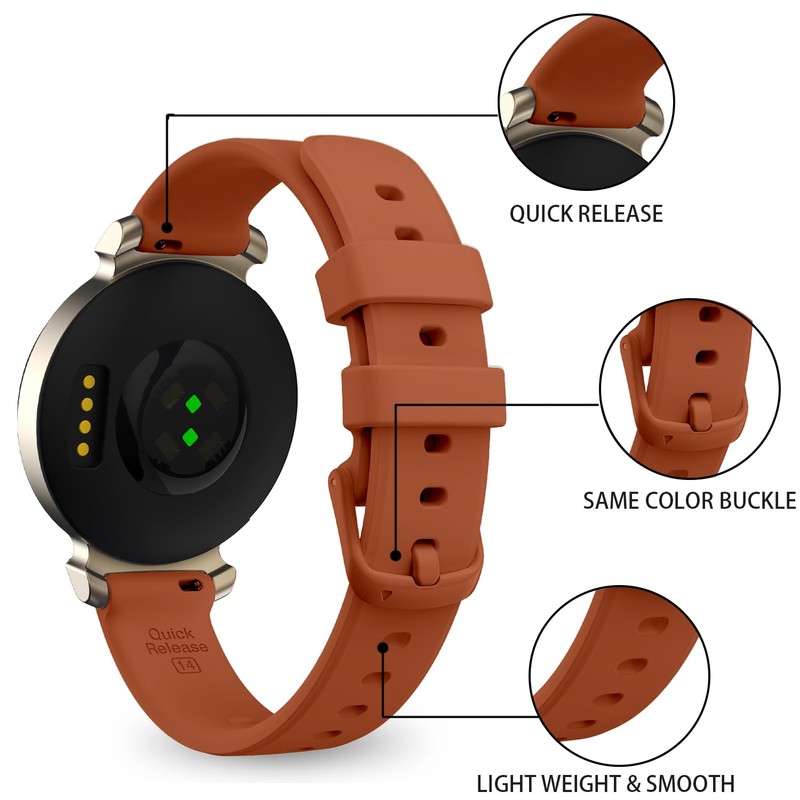 Soft Silicone Sport Bands Compatible with Garmin Lily 2/Lily 2