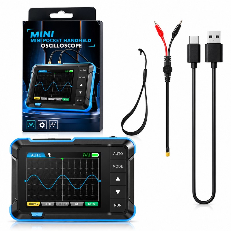 Mini Handheld Digital Oscilloscope for Electronics Testing – 2.8-Inch Display