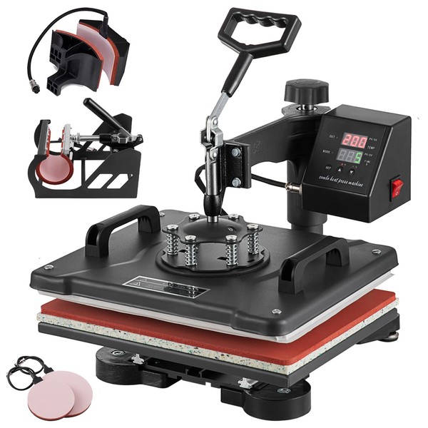 TOPDEEP 5 in 1 Heat Press Machine, 12x15 inch Swing