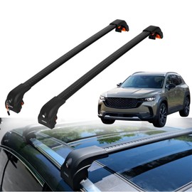 ERKUL Heavy Duty Roof Rack Cross Bars for Mazda CX-5 CX5 2017-2025 | Upgraded Aero Aluminum Crossbars with Smart Clamp System | Compatible with Flush Rails - Black