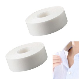 YFFSFDC Sweat Pad, 26.2 ft (8 m) x 2 Rolls, Cloth Sticker for Clothes, Sweat Sheet, Stain Guard Tape, White, Hat Liner, Collar, Sweat Absorbent, Stain Prevention, Non-woven Fabric, Disposable, Unisex