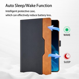 Vkooer Case for Honor Pad X9 11.5 Inch 2023 Premium PU Leather Business Protective Case Cover Case with Multi-Angle Stand Function Sleep/Wake for Honor Pad X9 11.5 Inch Black