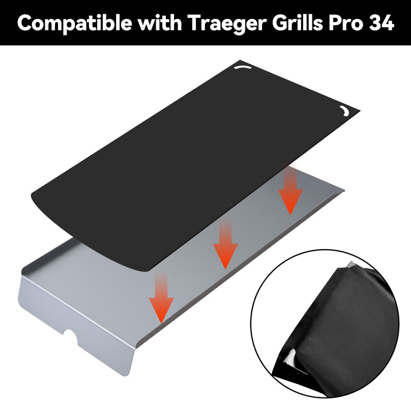Vekclit 2 Pack Drip Tray Liner Compatible with Traeger Grills