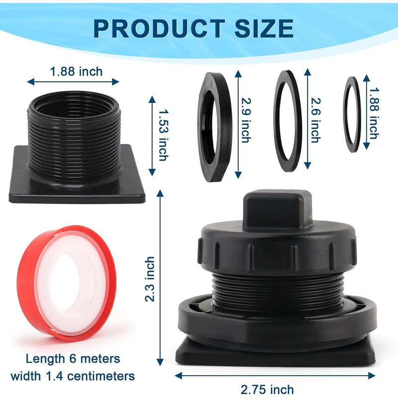 Stock Tank Drain Plug Kit for Rubbermaid Commercial Stock Tank