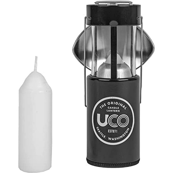 UCO Original Candle Lantern Kit with 2 Survival Candles, Light Projector and Cocoon Case, Gray