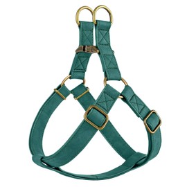 Didog PU Leather No Pull Dog Harness - Step in Dog Harness with Antique Bronze Metal Buckle, Easy Walk Dog Halter Harness for Medium Large Dogs Walking Training (Green, M: Chest 20-29")