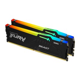Kingston Fury Beast RGB 32GB (2x16GB) 6000MT/s DDR5 CL30 Desktop Memory | AMD Expo | Plug N Play | Kit of 2 | KF560C30BBEAK2-32