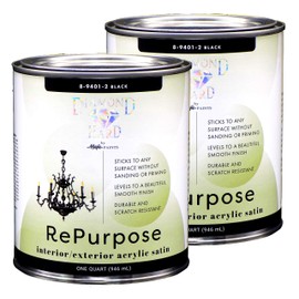 Majic Paints Interior/Exterior Satin Paint, RePurpose your Furniture, Cabinets, Glass, Metal, Tile, Wood and More, Black, 2-Quart