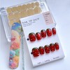 Handmade Press-On Nails with Hand-Painted Strawberry Design in Short Square