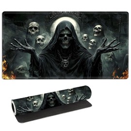 FQSXFIFN for MTG Playmat with Storage Bag, for TCG Playmat and Playing Card Mat for Magic Board Games, Non-Slip Ghostly Faces Desk Mat, Stitched Edges Game Mat, Rollable & Foldable Card Playmat