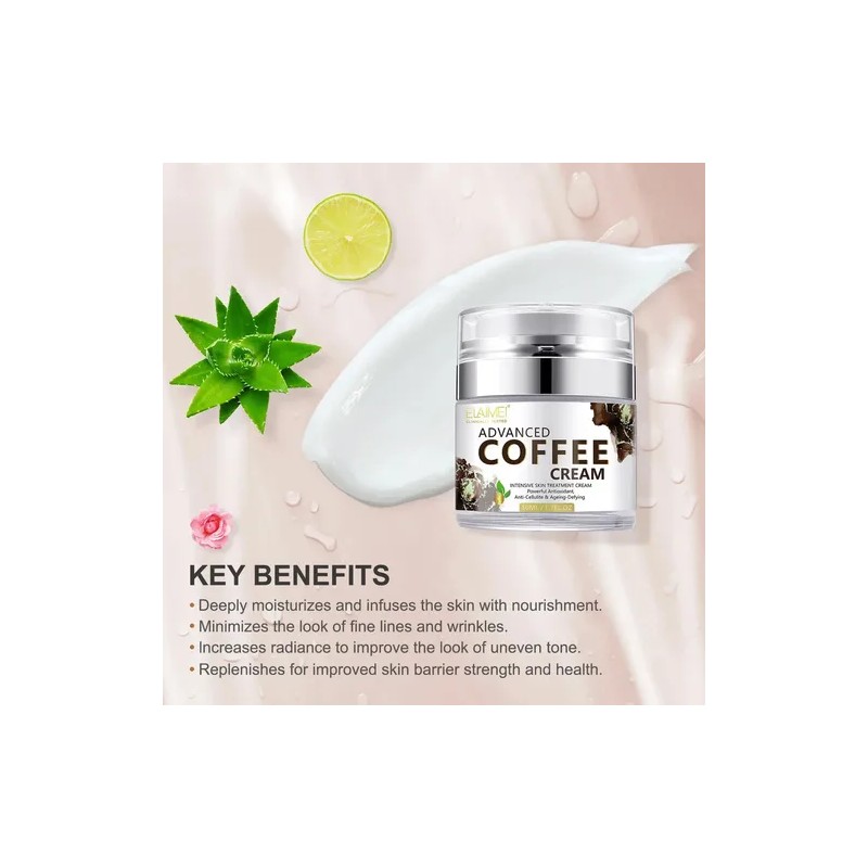 Crema Facial Extracto Natural Café Antioxidante Aclarante