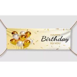 Unbranded Happy Birthday Sign 7' x 3' Banner (13oz) for Parties, Fest, Pictures